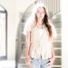 crochet cardigan JANE in nude pink and gold mohair