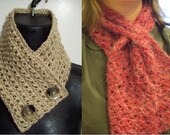 PATTERN - Nneoma Keyhole Scarflette Pattern and Chioma Scarflette Pattern - 2 Crochet Scarf Patterns