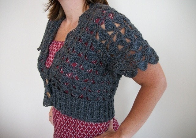 PATTERN - Emume Crochet Bolero Pattern- Cropped or Cardigan - PHOTO TUTORIAL - pdf delivery - crochet shrug pattern