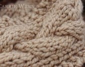 Hand Knit Braided Cable Cowl Scarf