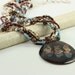 Multi Strand Necklace Blue Sky Jasper Latte Brown Cream Coffee Tea Pendant