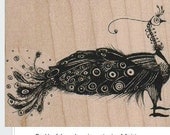 Unmounted rubber stamp Peacock bird steampunk zentangle art stamps original design by Mary Vogel Lozinak