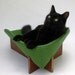 Retro Mod Pet Bed in Avocado Ribcord
