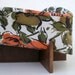 Pet Bed in Orange Cotton Ikat Roses