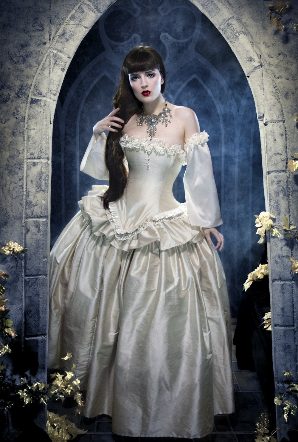 Cinderella Wedding Dress Fantasy Bridal Gown Champagne -Custom to your size