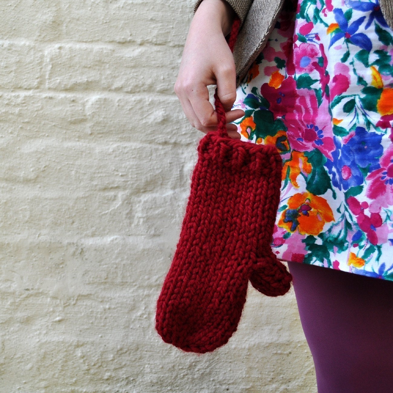 The Mittens on String in Red