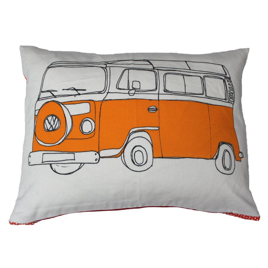 Orange Campervan Cushion / Pillow