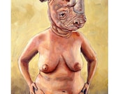 Rino Nude- Original Stillman Giclee on Signed Archival Paper, 12 x16 in.