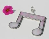 RESERVED pink stained glass music note