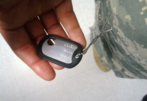 i carry your heart Military Stainless dogtag and sterling BRACELET