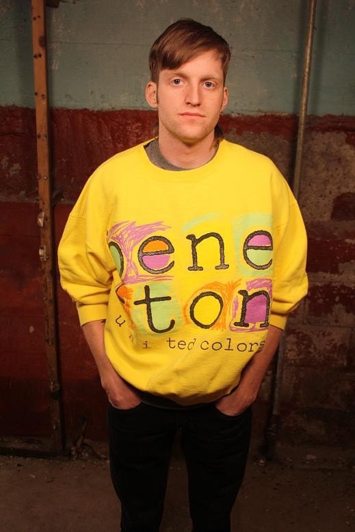 Benetton - Yellow Funky Man Sweatshirt - XL