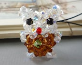 Swarovski Crystal Mouse Keychain Phone Strap (Brown Edition)