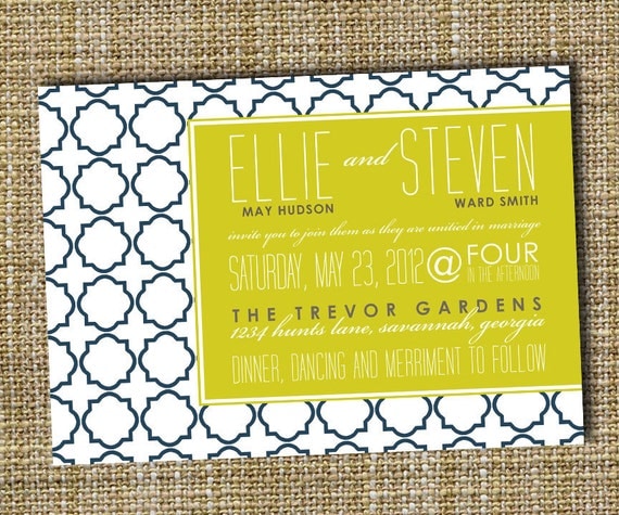 custom wedding invitation  - urban design.