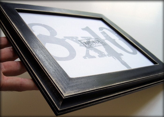 picture frame . 8x10 black picture frame . traditional style . handmade picture frames