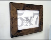 5x7 distressed pine picture frame . dark walnut finish .