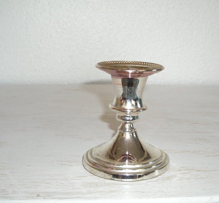 silver candle holder - silver candlesticks - candleholder - shabby chic cottage decor - ornate hollywood regency