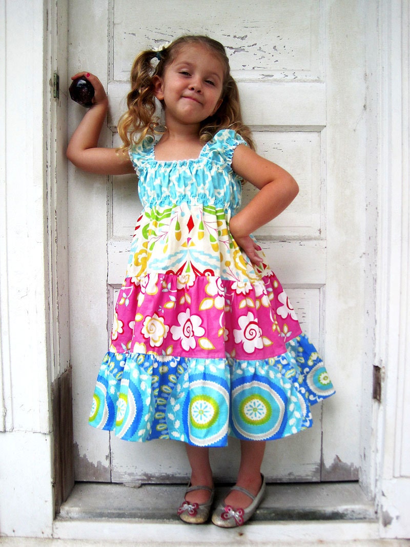 Girls Blue Dress - Turquoise Dress - Beach Dress