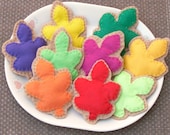 felt  leaf cookies for play pretend holiday gift giving play food set of nine Halloween / Autumn
