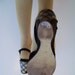 40s Gold Plaid Wedge Shoe