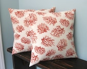 Waverly Coral Trellis Pillow Covers 16x16  Set of 2