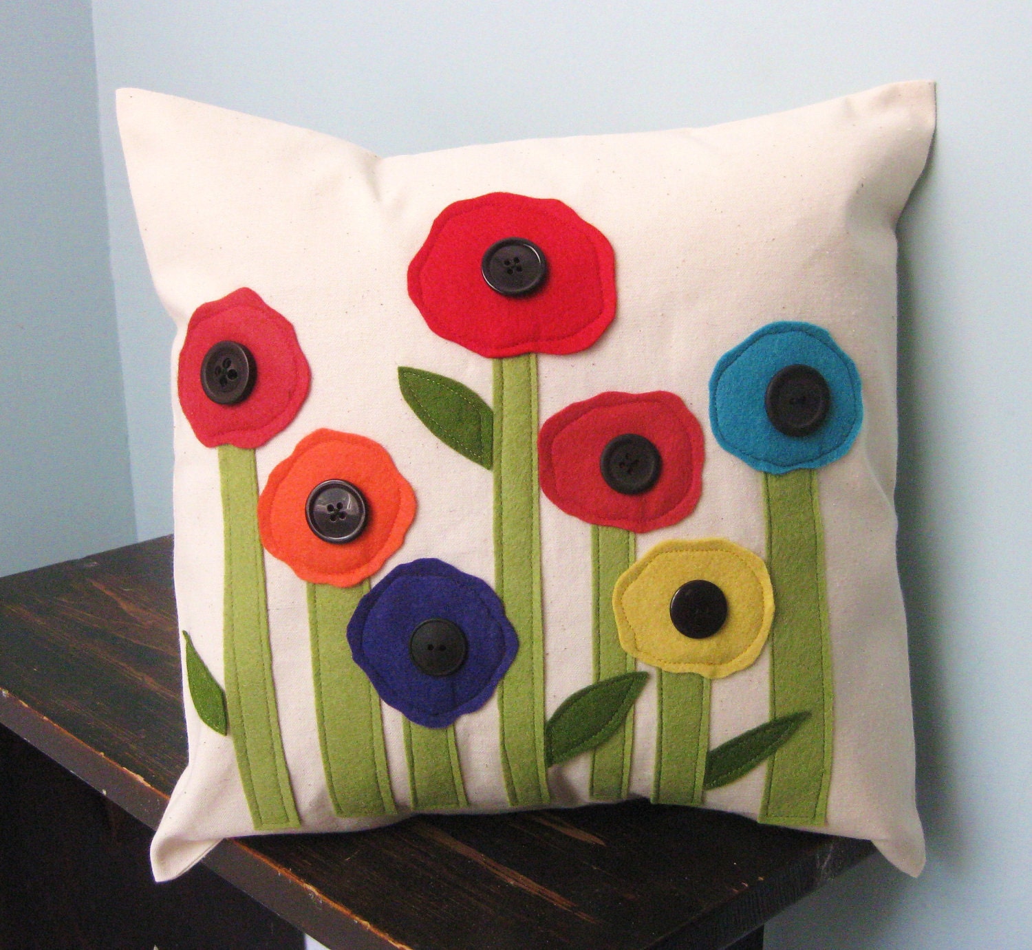 Spring Poppies Pillow Cover