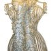 Hand Knit Lacy Ruffled Scarf - Ivory and Gold Metalic Trim - Fashion Accessory - Made to Order