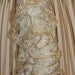 Hand Knit Lacy Ruffled Scarf - Ivory and Gold Metalic Trim - Fashion Accessory - Made to Order