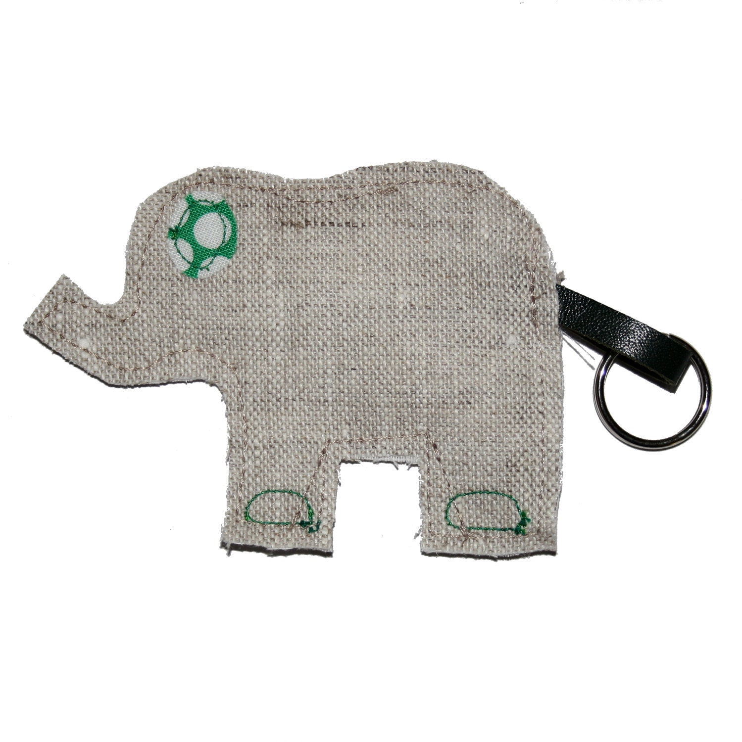 Elephant key chain - Green dot