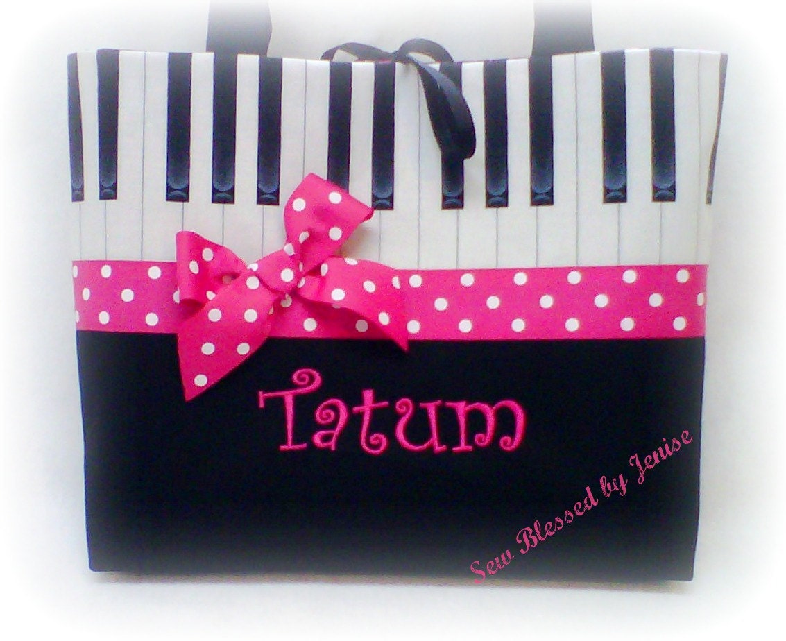 Piano Music Tote, Monogrammed