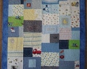 CUSTOM ORDERS -  Patchwork quilt made from baby clothes