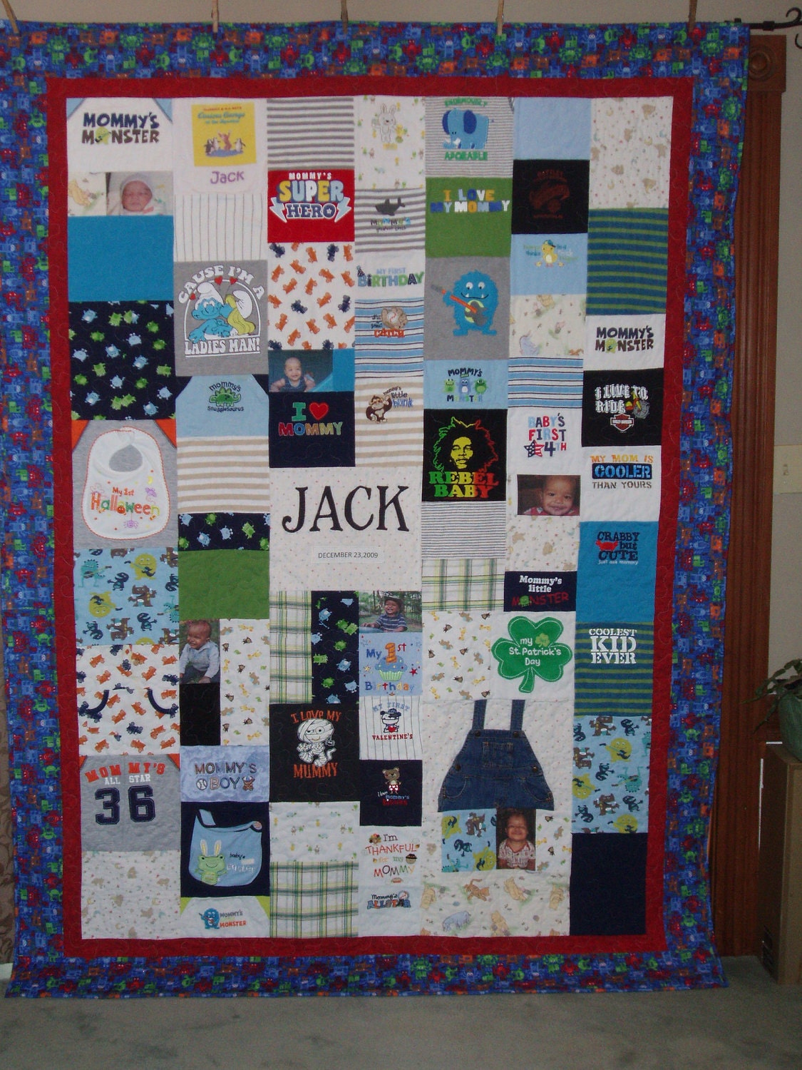 CUSTOM ORDERS for Patchwork Style Quilt made from baby clothes and your photos