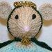 Queen Mouse, Royal Mouse Doll, Queen Mother, Hand Knit Toy, Knit Mouse, Fantasy Play, Ready to Ship
