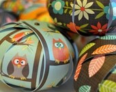 The Charlotte Mobile - Modern Owl Nursery Mobile in Pink, Teal, Lime, Orange and Chocolate