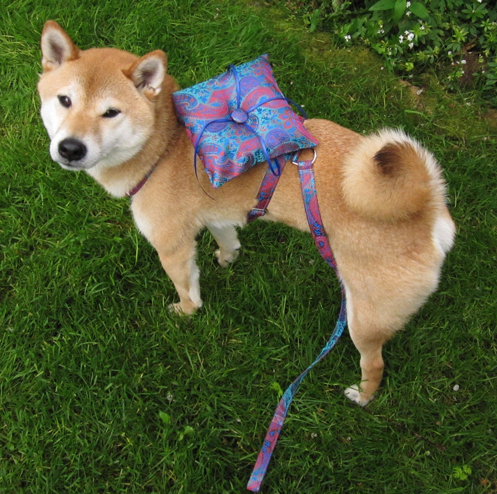 Ring Bearer Wedding Harness for medium sized dogs, your choice from 24 silk brocade patterns