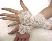 ROMANTIC white bridal lace cuffs French lace bridal gloves victorian cuffs victorian gloves gothic cuffs white lace gloves