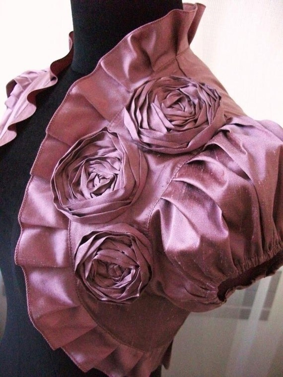 POISON dusty vintage pale pink dupioni silk bridal bolero jacket wedding shrug bridal shrug bridal jacket wedding jacket dusty pink bolero