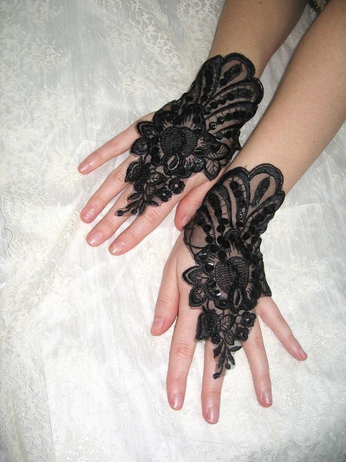 Mysterious bellydance black organza lace cuffs black lace cuffs black lace gloves gothic gloves gothic cuffs victorian gloves
