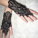 Mysterious bellydance black organza lace cuffs black lace cuffs black lace gloves gothic gloves gothic cuffs victorian gloves