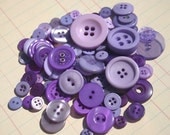 Purple Buttons Assorted Round Sewing - 100 Buttons - Vineyard