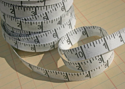 Twill White Black Measure Tape - Double Sided Embellishment - DOUBLE ORDER - 6 Yards