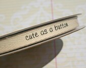 Cotton Twill Trim Tape Cream - Cute as a Button Print - 25 Yards - Sewing Baby Shower - ENTIRE SPOOL