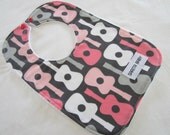 Pink Rockstar Minky Baby Bib