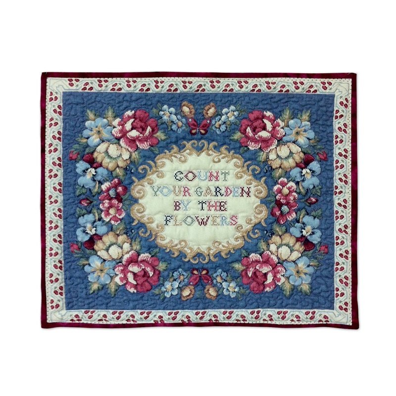 Quilted Victorian Sampler Floral Wall Hanging