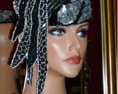 1920s Hat Flapper Hat Cloche Beaded Cap or Half  Skullcap Handmade