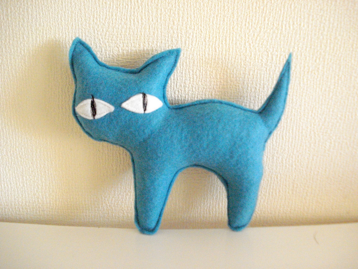 Cat Light Blue, Cat Plushie, Stuffed Toys, Art Doll, Plushie , Handmade, Miniature