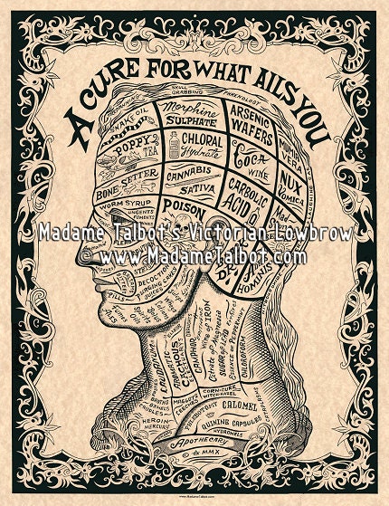 A Cure For What Ails You Phrenology Drugs Poster