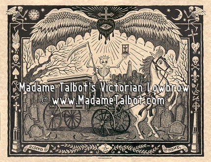 Victorian Funeral Memento Mori Hearse Mourning Poster