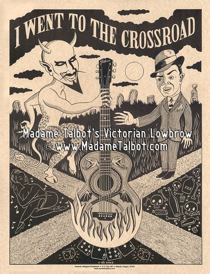 Devil at the Crossroads Delta Blues Poster Madame Talbot's Victorian Lowbrow Robert Johnson