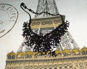 Tuxedo Junction - Elegant OOAK Hand Beaded Coral Design Necklace in different Black finishes Color Combination OOAK