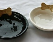 Set of 2 - Personalized Dog Bowls Dishes - 7 inches - Custom Made to Order